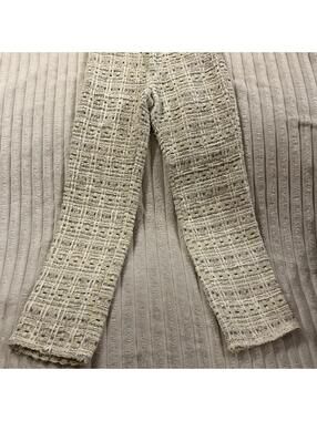 Glowny Chic Tweed Pants Cream Womens Size XS